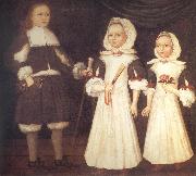 unknow artist THe Mason Children:David,Joanna,and Abigail France oil painting reproduction